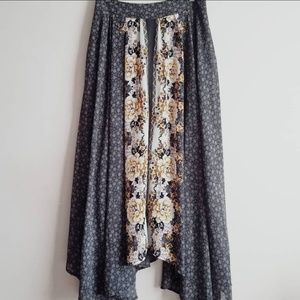 FREE PEOPLE Bohemian Floral Paneled Maxi Skirt
